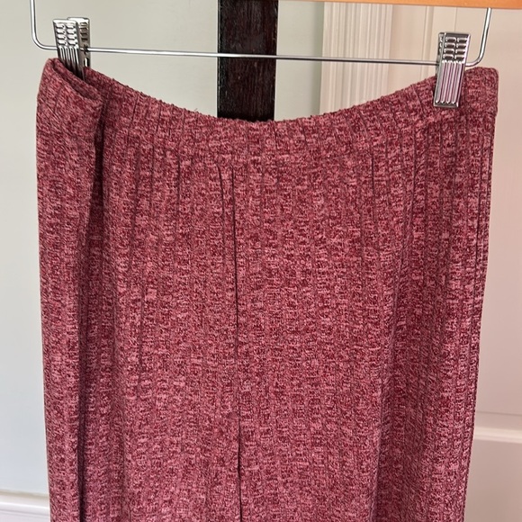 V Neck Knit Burgundy Loungewear Set 2 Piece Long Pant Size Large New With Tags - Picture 8 of 11